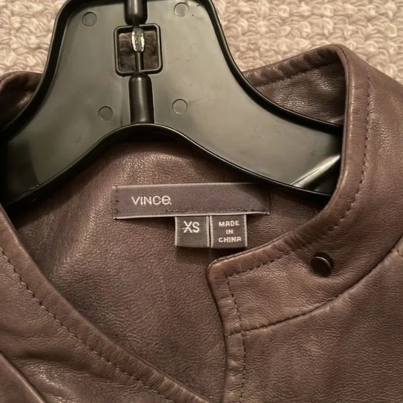Vince XS leather jacket gray; worn once